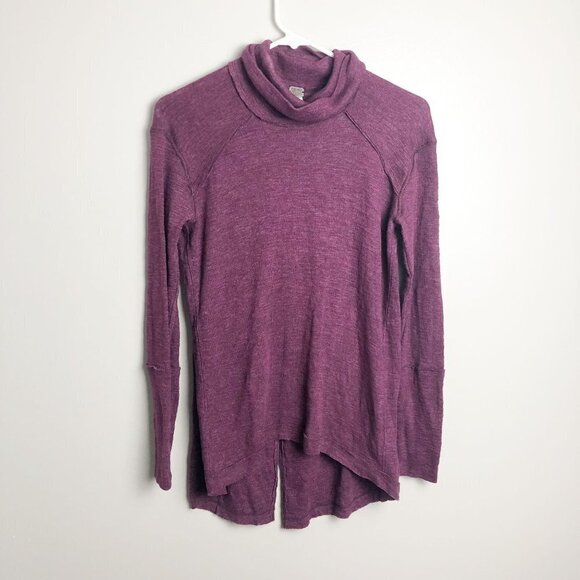 We The Free Cowl Neck Open Back Knit Sweater XS Plum - Picture 3 of 10